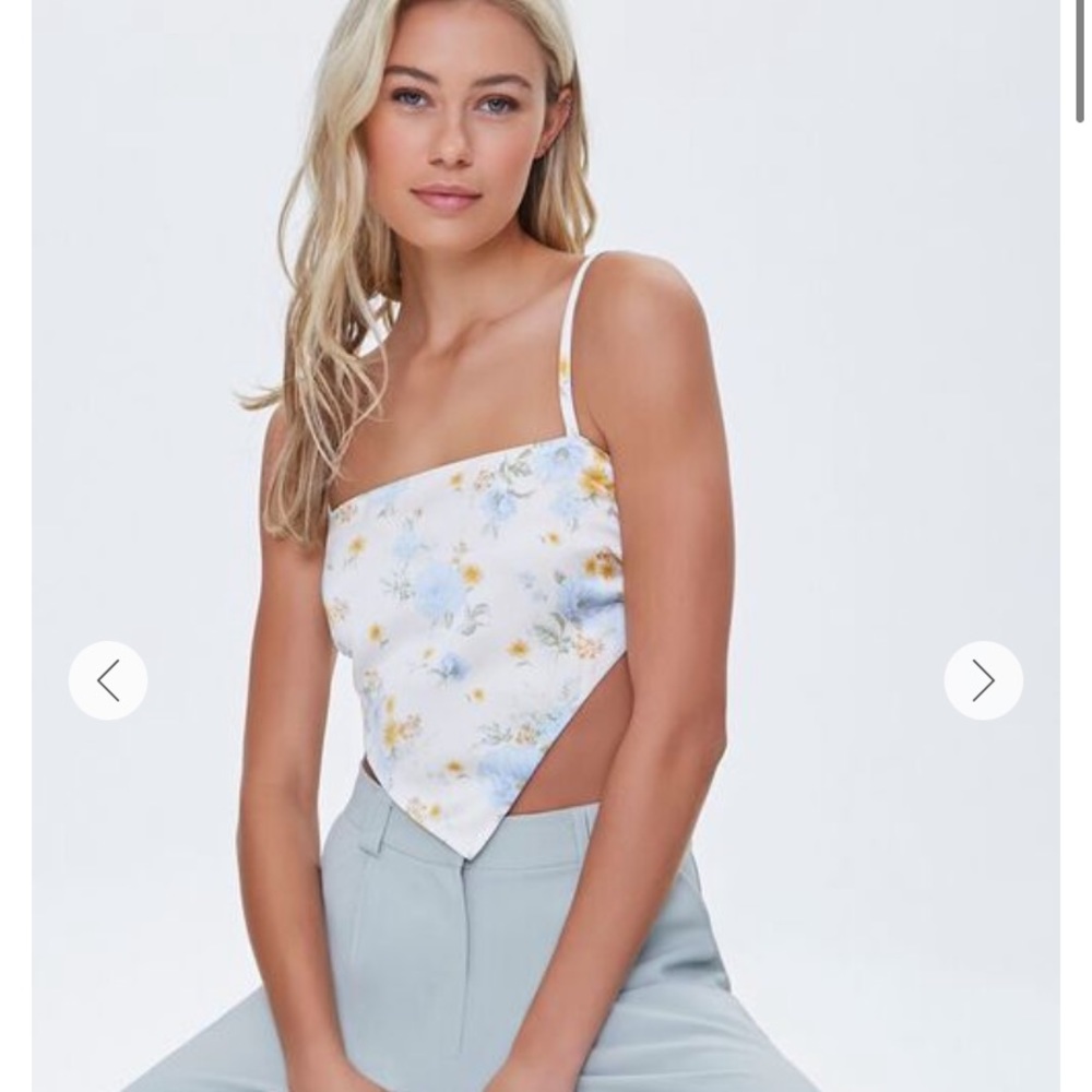 Floral print handkerchief top